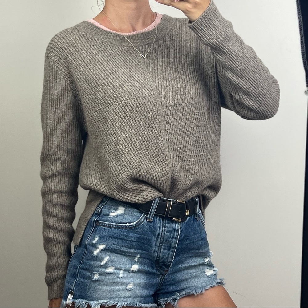 Merino Essentials Womens Jumper Sweater Knit Brown Merino Wool Blend Size S 8/10 - Picture 2 of 12